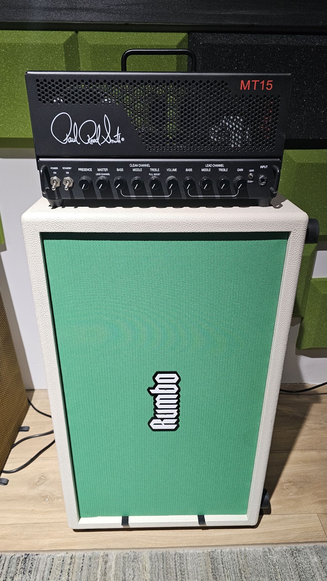 Wzmacniacz lampowy PRS MT15 + kolumna / paczka gitarowa  RUMBO