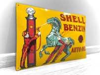 VENDO/TROCO Chapa esmaltada gasolina e óleos SHELL - Automobilia
