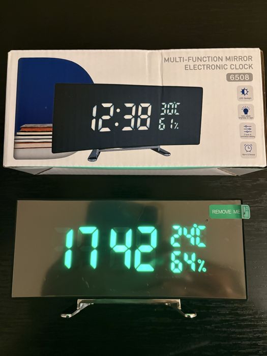 Цифровий LED-годинник 6,6 дюйма  термометр , гігрометр, будильник