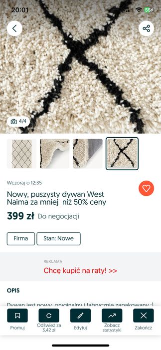 Nowy dywan Naima za mniej niz 50% ceny