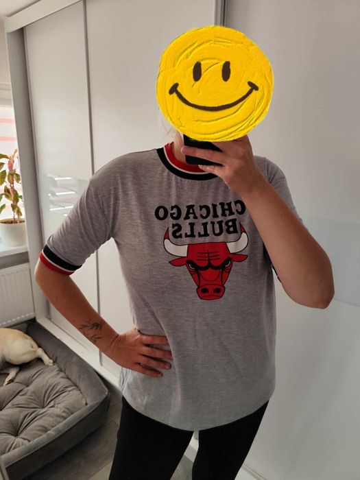 Koszulka z byczkiem szara bawełniana roz 42-44