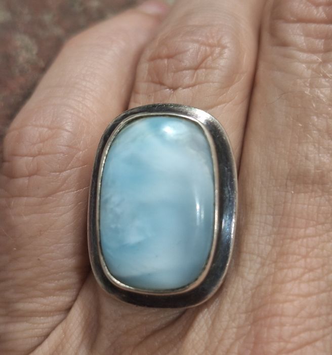 Pierścionek srebro larimar