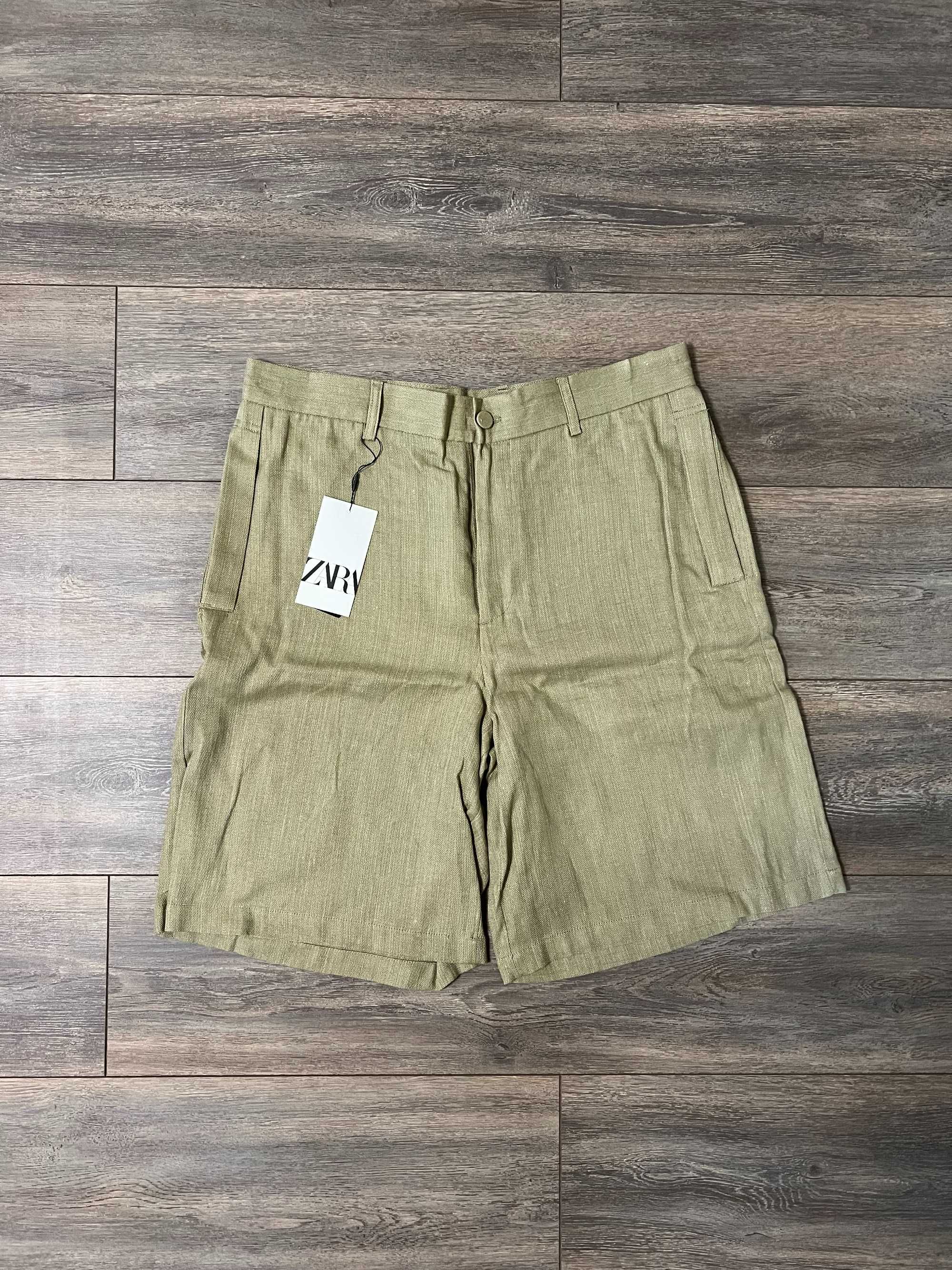 Бавовняно-льняні шорти Zara (р. L)