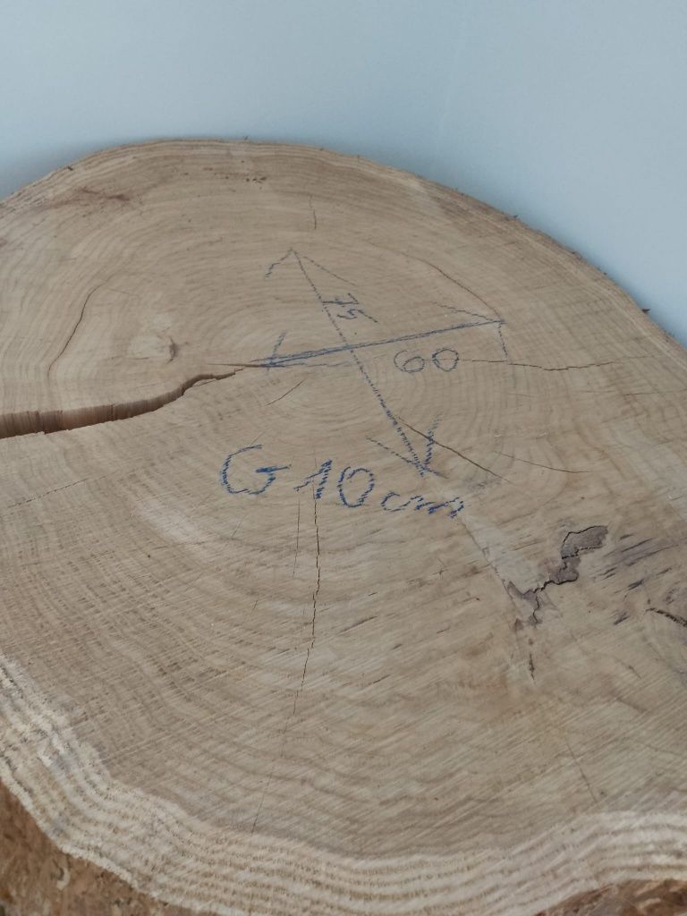 Duży plaster drewna dębowego