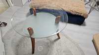 Продам кухонний скляний круглий стіл з додатковою поличкою