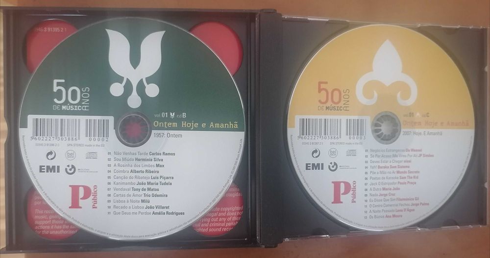 CD coleção Jornal Público, 59 anos de música, Vol 1, 3 CD
