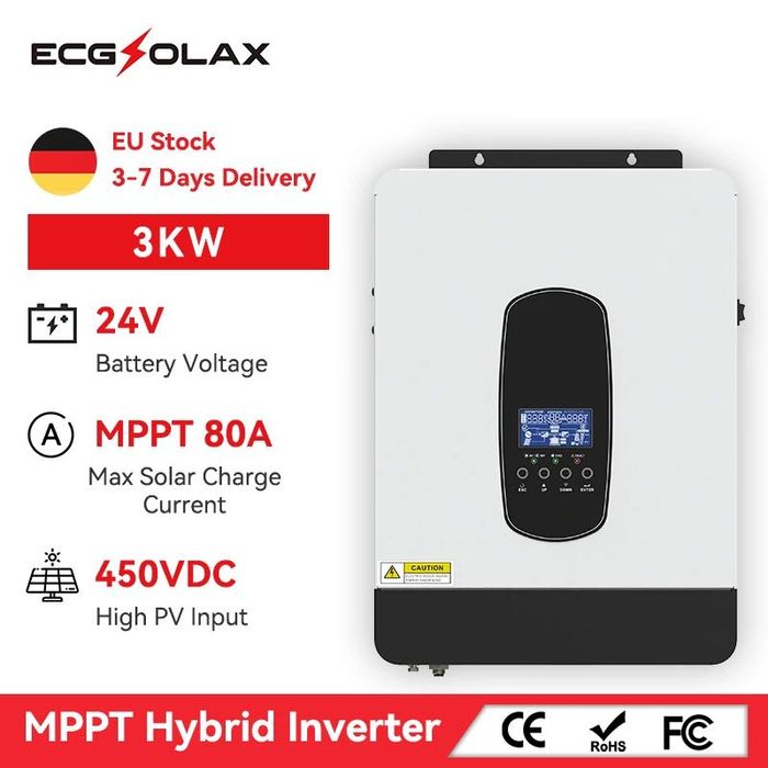 Гібридний інвертор SOLAX 3 - 6 кВт MPPT80A чистий синус В НАЯВНОСТІ