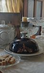 Маслянка маслёнка сахарница цукорниця кобальт старинное стекло Мальцов
