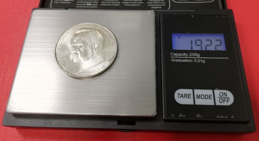 Srebrna moneta 50 000 zł J. Piłsudski 1988r.