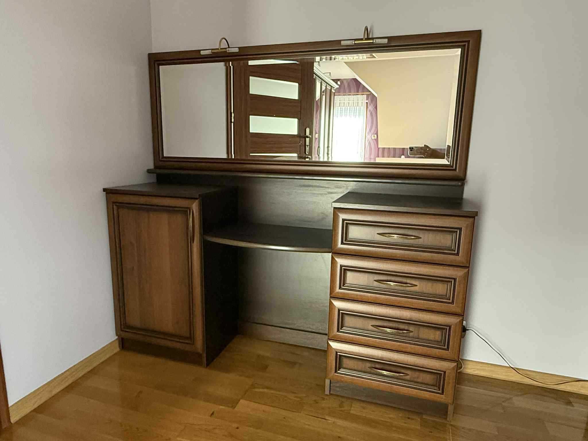 Zestaw mebli meble do sypialni łóżko szafa szafka komoda toaletka