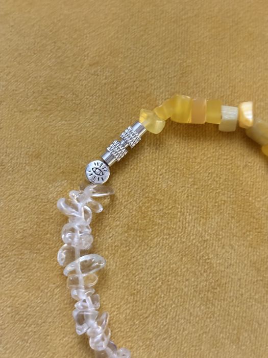 Патріотичне намисто тризуб срібло натуральний камінь