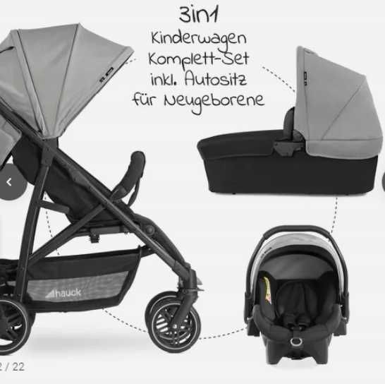 Wózek wielofunkcyjny 4W1 Hauck rapid 4R trio set grey W921