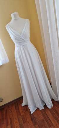 Biała sukienka na ramiączkach np na poprawiny rozmiar 34