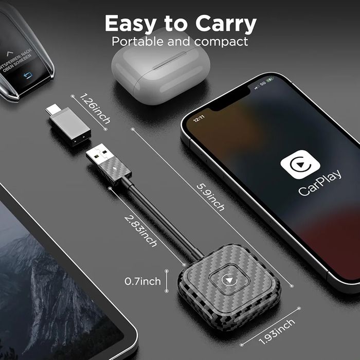 Bezprzewodowy adapter CarPlay do iPhone’a.