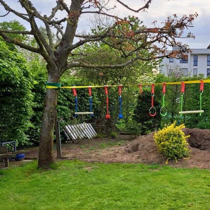 Park Linowy Przenośny Tor Przeszkód Małpi Gaj Prezent dla Dzieci 26 el
