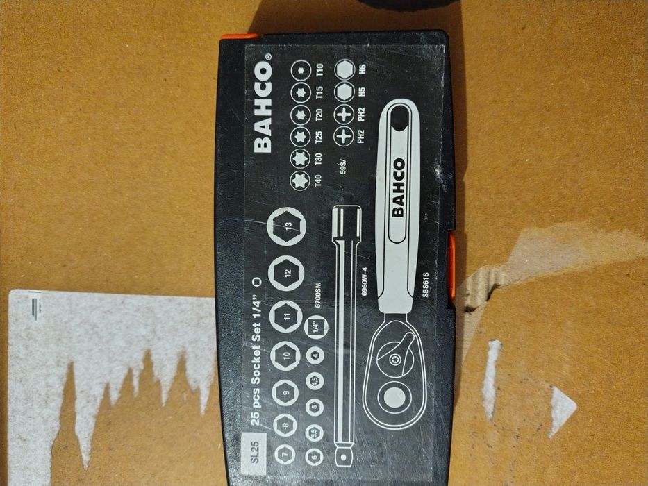 Bahco Klucze nasadowe nasadki 1/4'' 25 elem SL25
