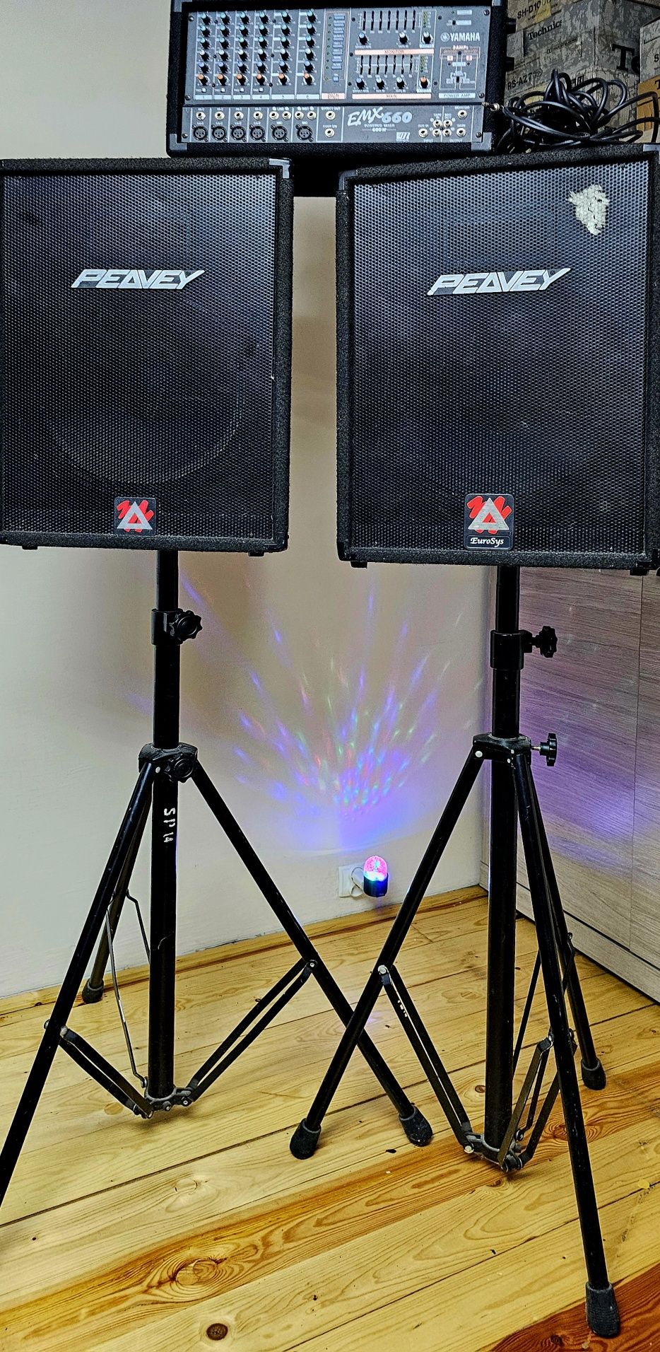 Yamaha EMX-660 Powered Mixer+Peavey Eurosys 3 zestaw nagłoś