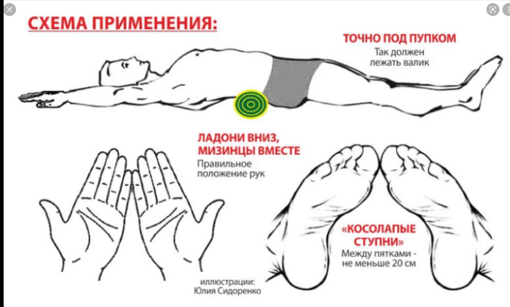 Чудо-Валик лечебный от сутулости для йоги с гречневой для похудения