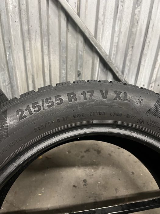 nr204 2 opony zimowe  uzywane continental 215/55/17