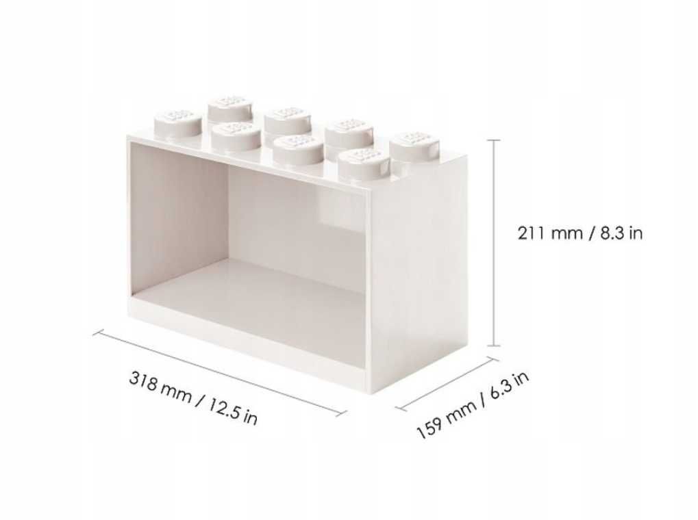 LEGO Zestaw półek Brick 4 & 8 białe 2 szt.