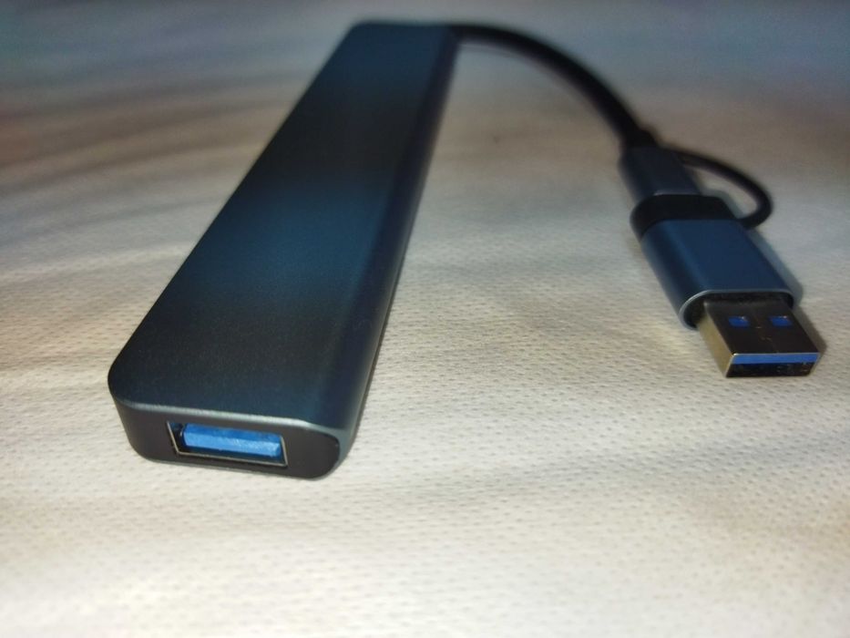 USB хаб 2218TU C/Type A 8 в 1 алюмінієвий hub картрідер аудіо