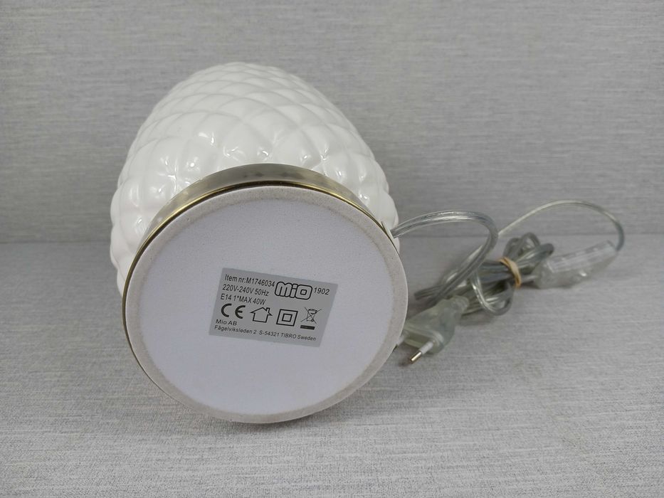 Porcelanowa lampka MIO 1902 Ananas Szwecja E14 40 W Jak nowa