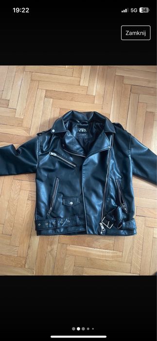 Nowa czarna oversize kurtka skórzana  zara  leather jacket