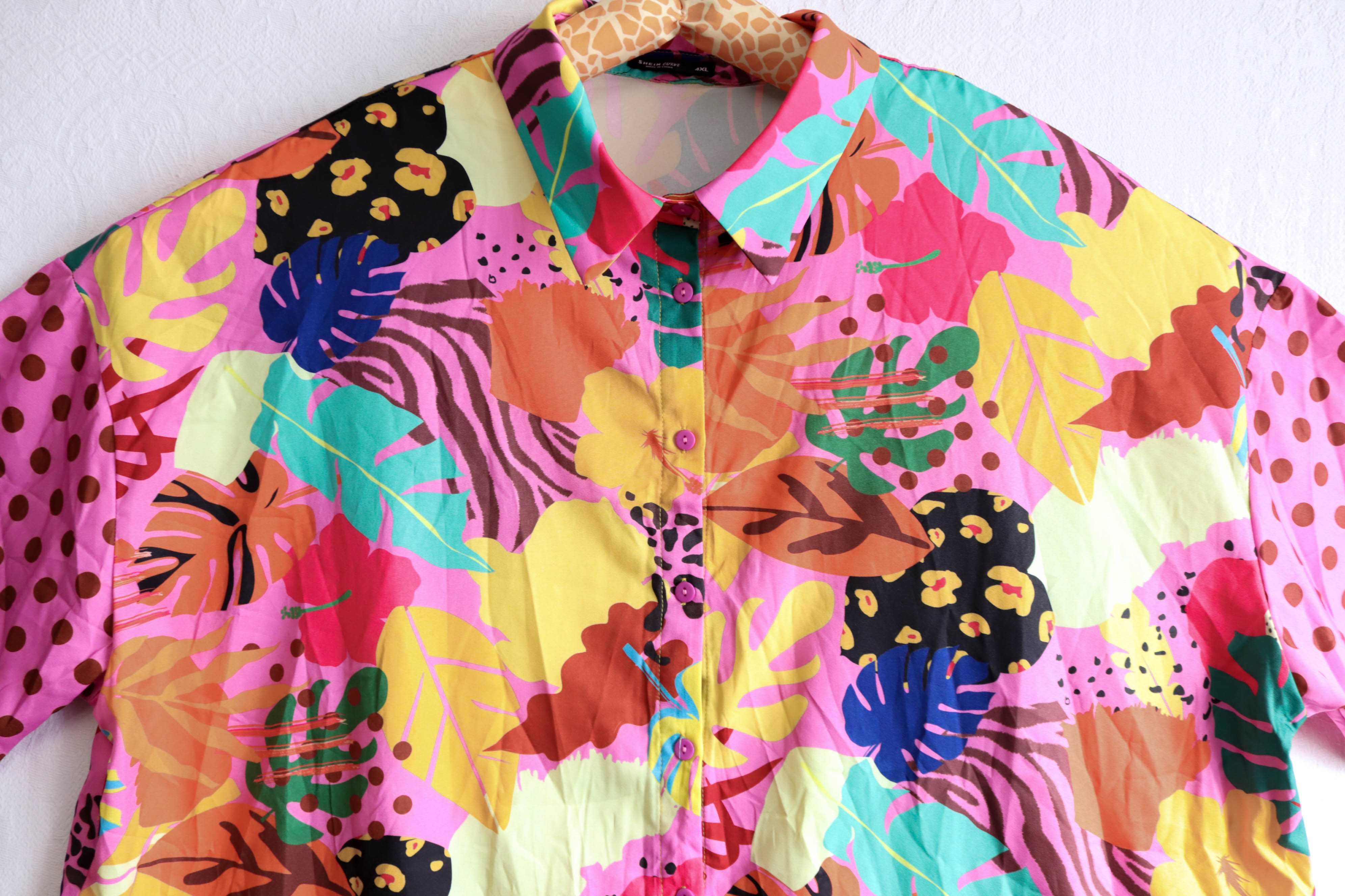 Жіноча літня сорочка женская рубашка пляжна гавайська 4XL-5XL 56-58-60