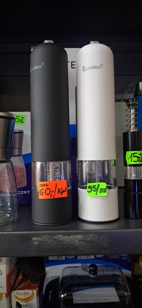 Młynek elektryczny do pieprzu soli 2 sztuki na baterie