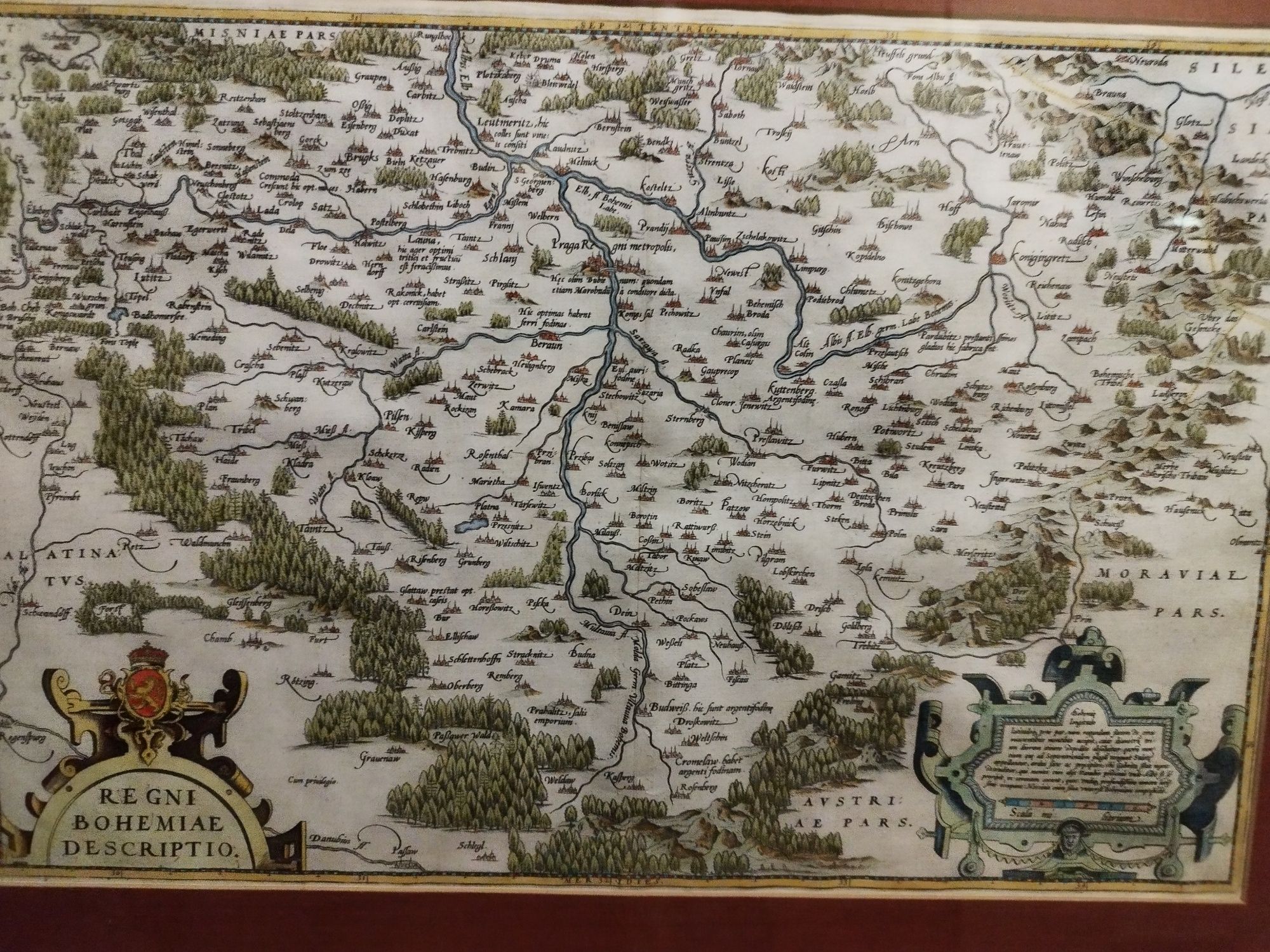 Stara mapa,  BOHEMIA (Czechy) miedzioryt około 1570r, ORYGINAŁ!!!