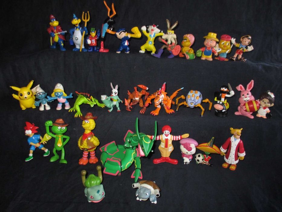 Bonecos Antigos Vintage PVC Monocromáticos Rajá Kinder Mcdonalds