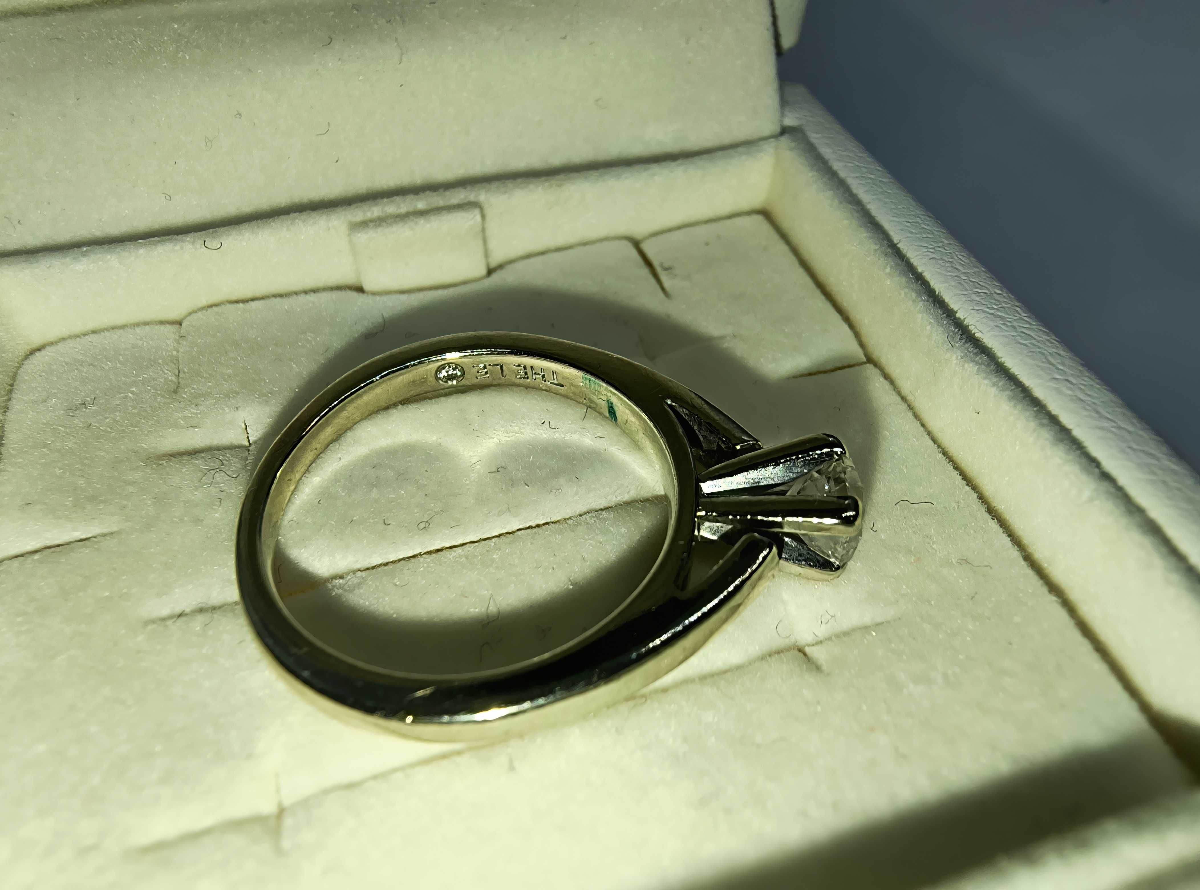 Złoty pierścionek z diamentem 0.45ct VS1/I, certyfikat