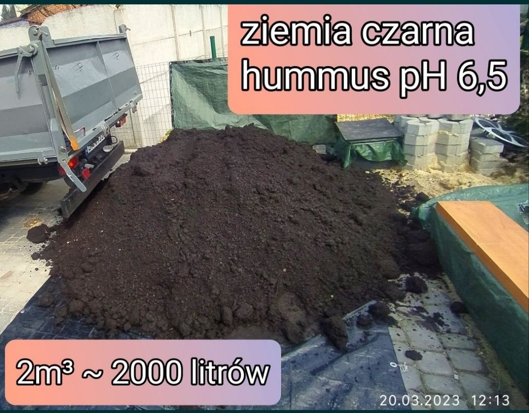 ziemia ogrodowa torfowa czarna pod trawnik wyrownanie terenu 80 ZŁ TON