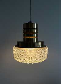 Mosiężna lampa z kryształowym kloszem Carl Thore, vintage, lata 60