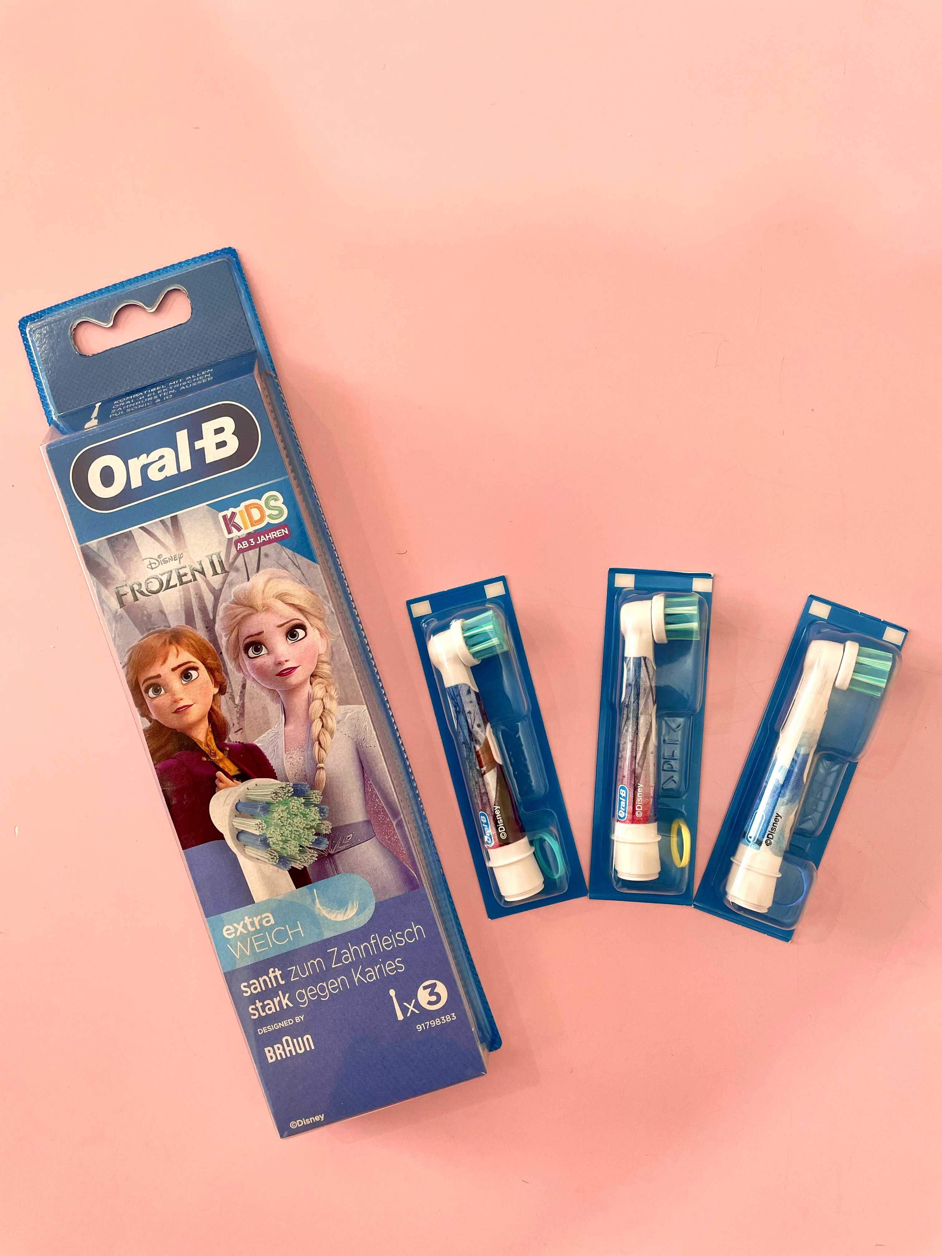 Дитячі насадки Орал б Oral-B Німеччина. Тачки, Frozen, Мікі Spider Man