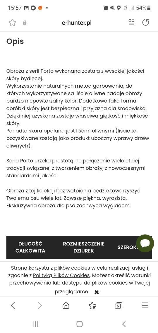 Obroza dla psa Hunter,skórzana, nowa,brązowa