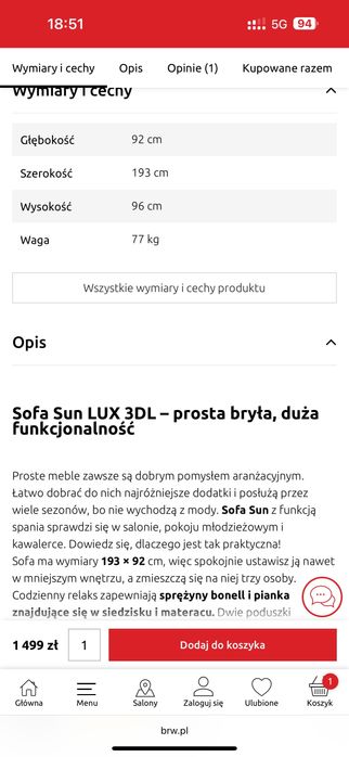 Sofa 3 osobowa nieużywana