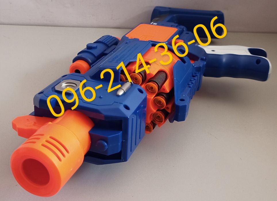 Бластер автомат детский на батарейках с пульками NERF