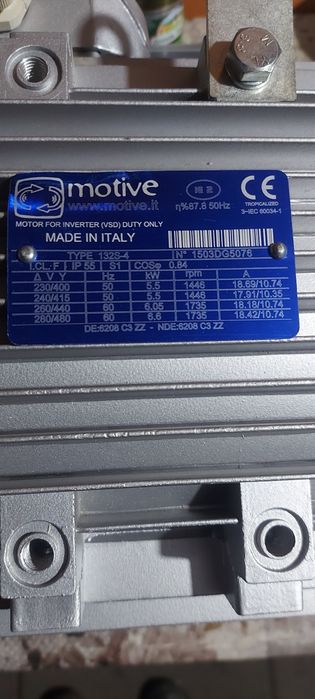 Асинхронний двигун Delphi 132s-4.   5.5квт.1500об.