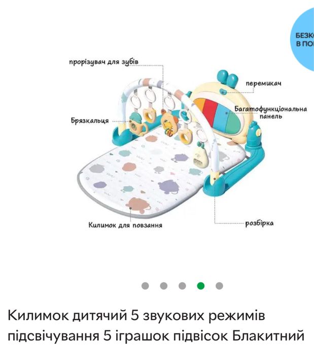 Килимок мобіль дуга5 звукових режимів підсвічування 5 іграшок підвісок