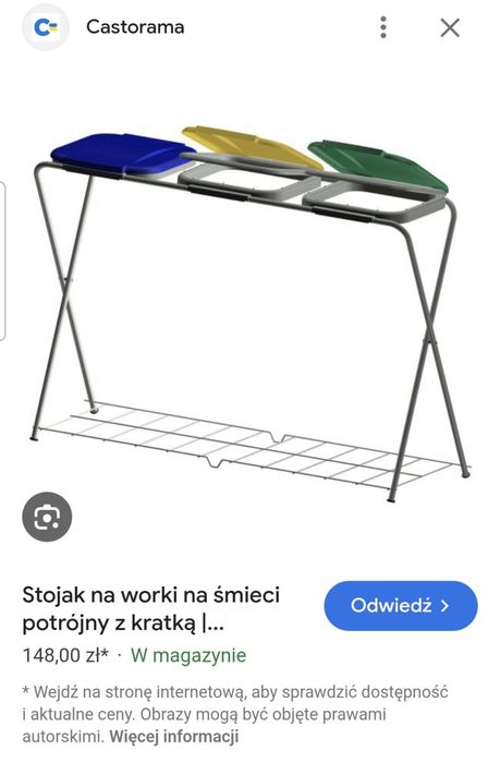 Stojak do segregacji śmieci