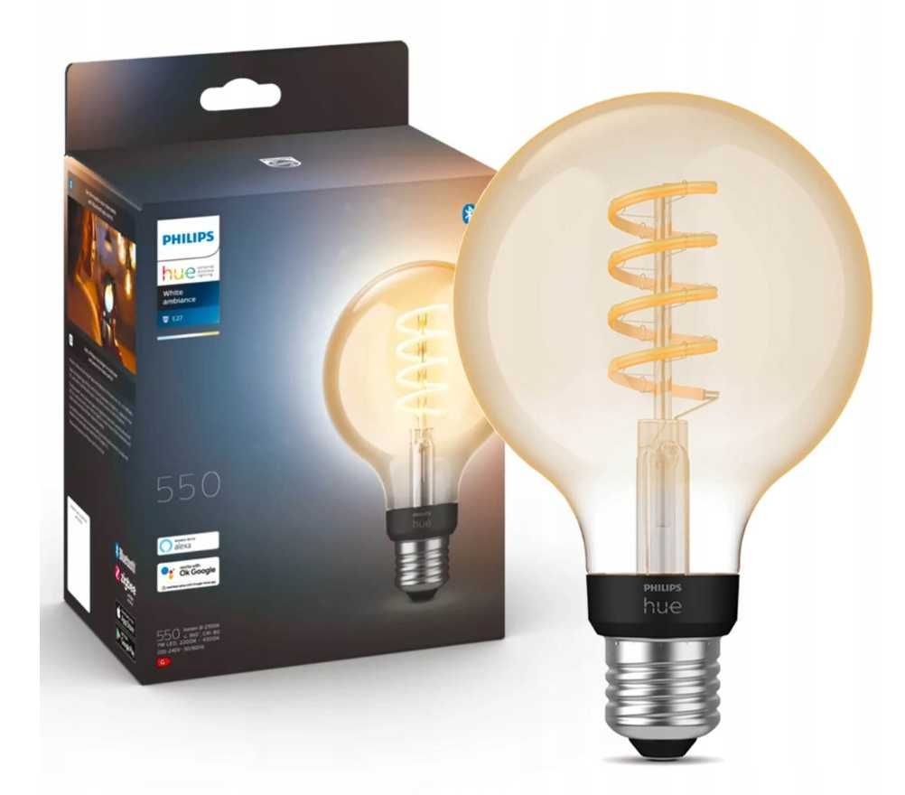 Żarówka LED Globe E27 G95 7W CCT PHILIPS HUE Filament Bluetooth