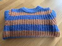 Zara baby sweter w paski. 3-4 lata, 104cm. Niebieski brazowy