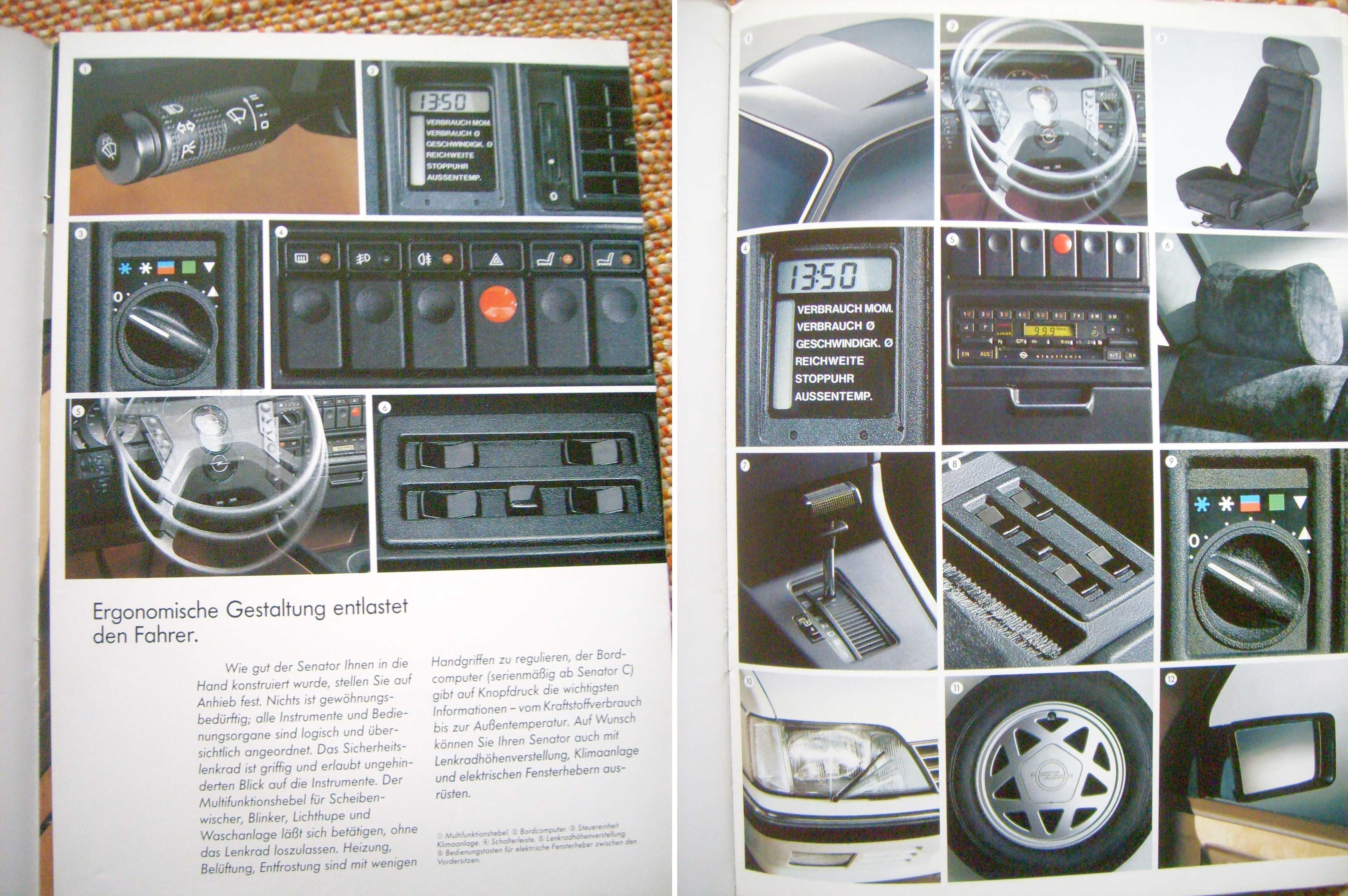 Opel Senator A2 / 1984  (2.2i/2.5i/3.0i/2.3 TD) prospekt 36 str., BDB-