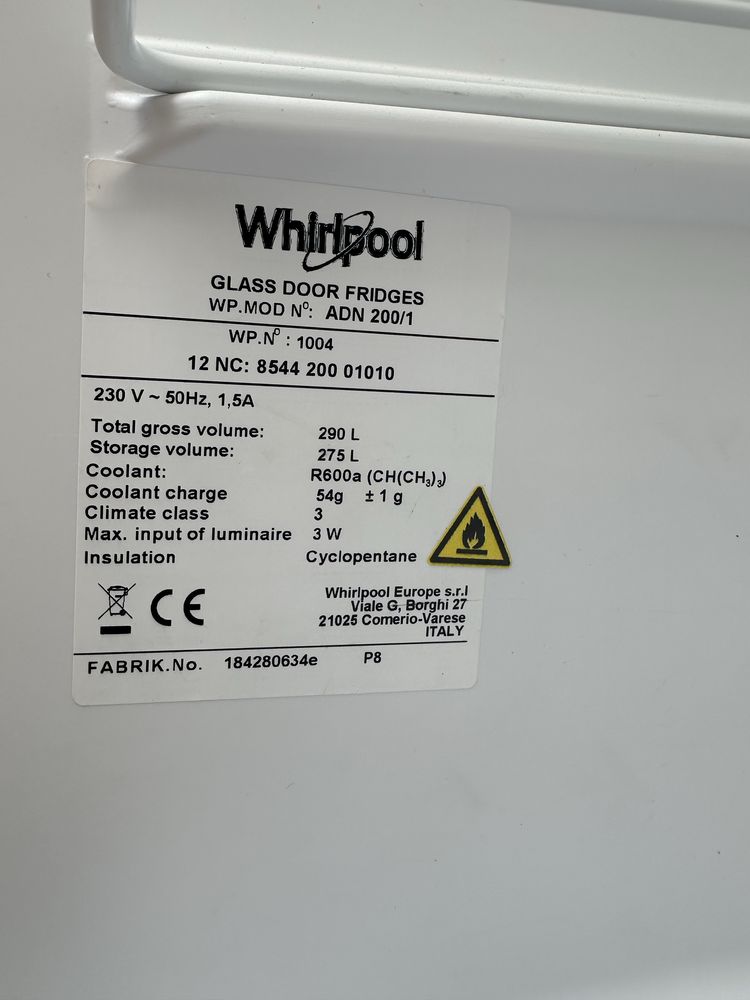 Lodowka Witryna Chlodnicza Whirlpool