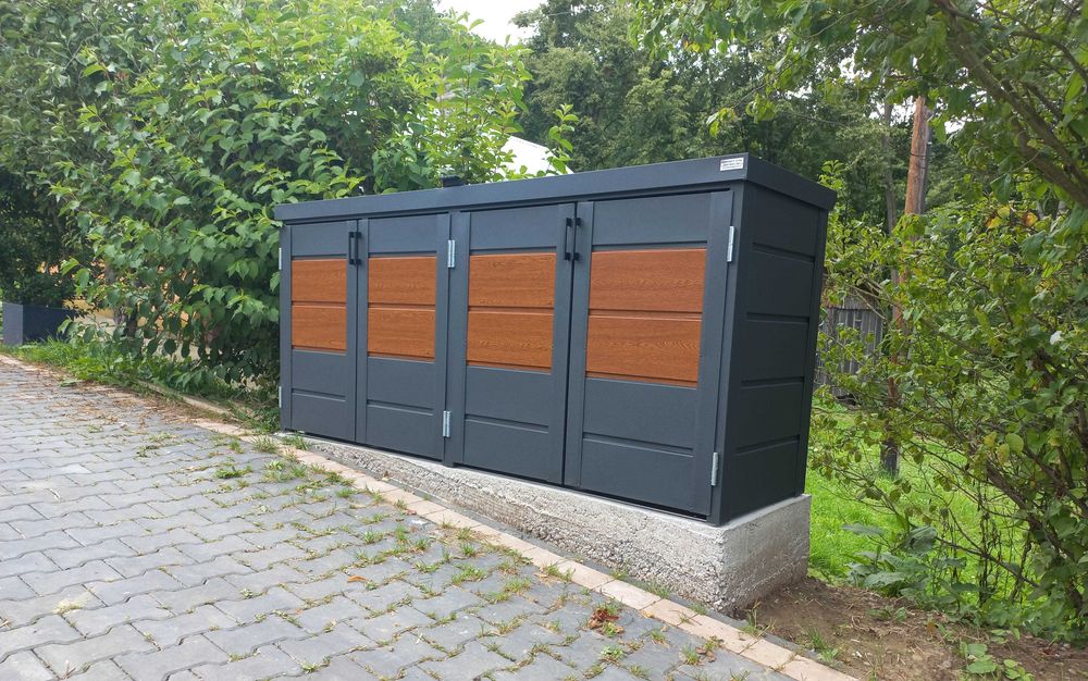 Zabudowa Koszy Na Śmieci Wiata Śmietnikowa 235X65X110 Cm 4X120L Nb220