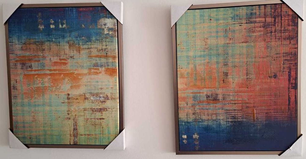Conjunto de 2 telas decorativas 43 cm x 53 cm