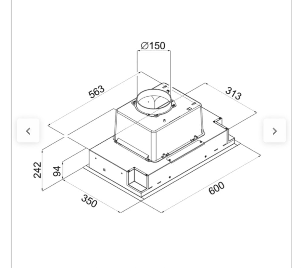 Okap podszafkowy LM Box 60 cm Ciarko