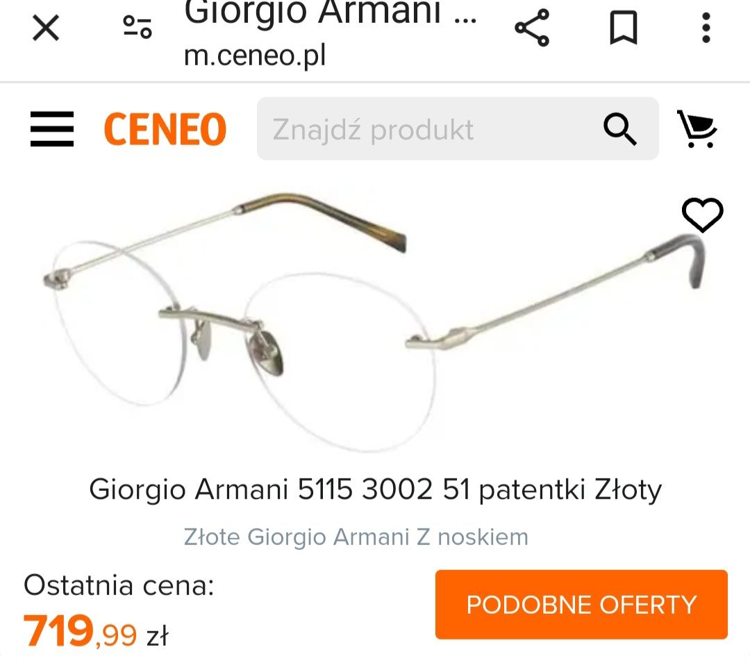 Okulary Giorgio Armani-zerówki