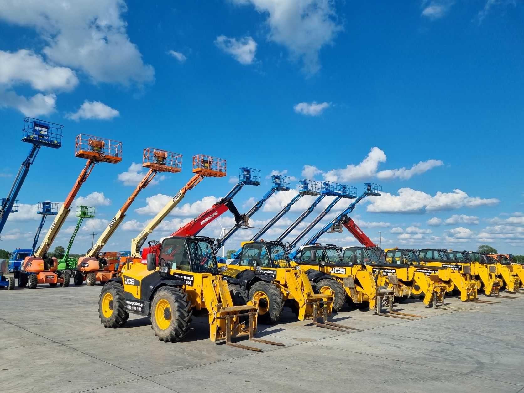 Wynajem ładowarek, teleskopów, podnośników JCB Genie Manitou Merlo JLG